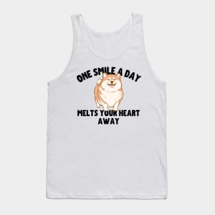 One Smile A Day Melts Your Heart Away Cute Shiba Akita Inu Tank Top